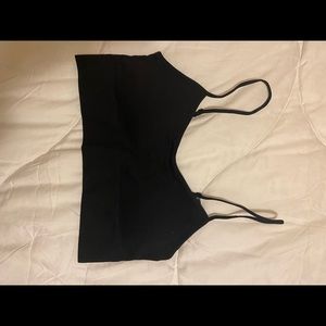 Black Ribbed Seamless Bra